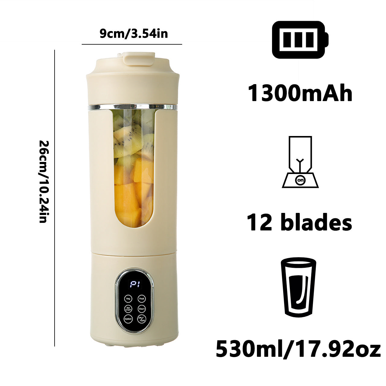 Portable Electric Juicer & Blender (530ml)